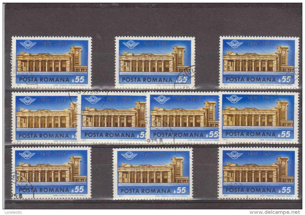 1972 - Gare Du Nord A Bucarest Michel No 3034 Et Y&T No 2697 LOT X 10 - Usado