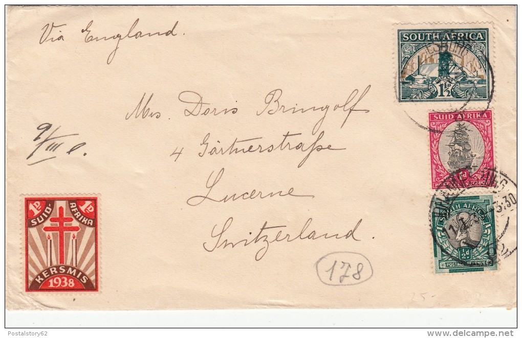 Johannesburg,Transvaal South Africa To Lucerna Svizzera 1939 Cover - Briefe U. Dokumente