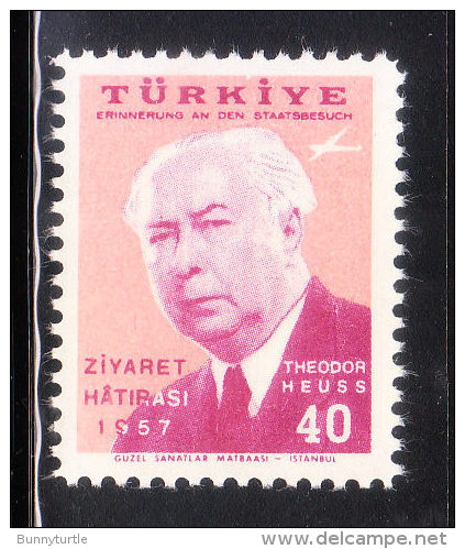 Turkey 1957 Air Post Stamp Heuss Issue MNH - Unused Stamps