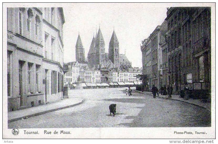 Tournai : Rue De Maux - Carte Animée (1923) - Doornik