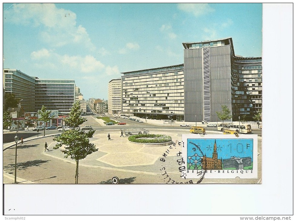 Institutions Européennes -Quartier Schuman à Bruxelles ( CM De Belgique De 1990 Avec Vignette De Distributeur à Voir) - European Community