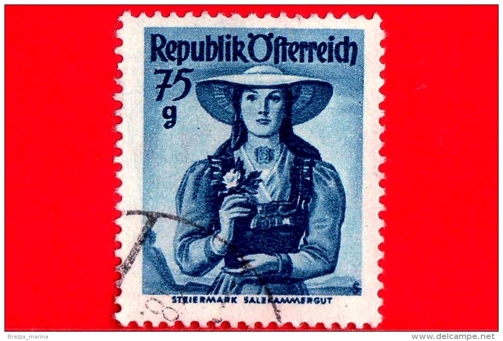 AUSTRIA - USATO - 1948 - Costumi - Folclore - Steiermark, Salzkammergut - 75 - Used Stamps