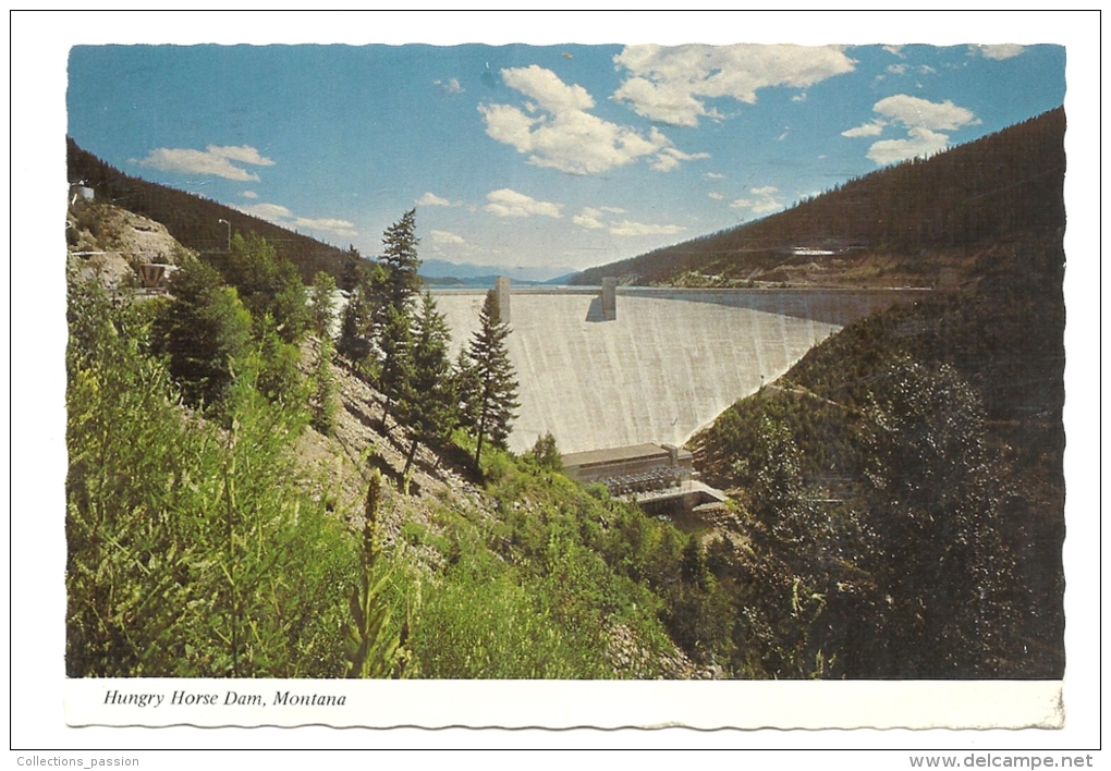 Cp, Etats-Unis, Hungry Horse Dam, Voyagée - Other & Unclassified