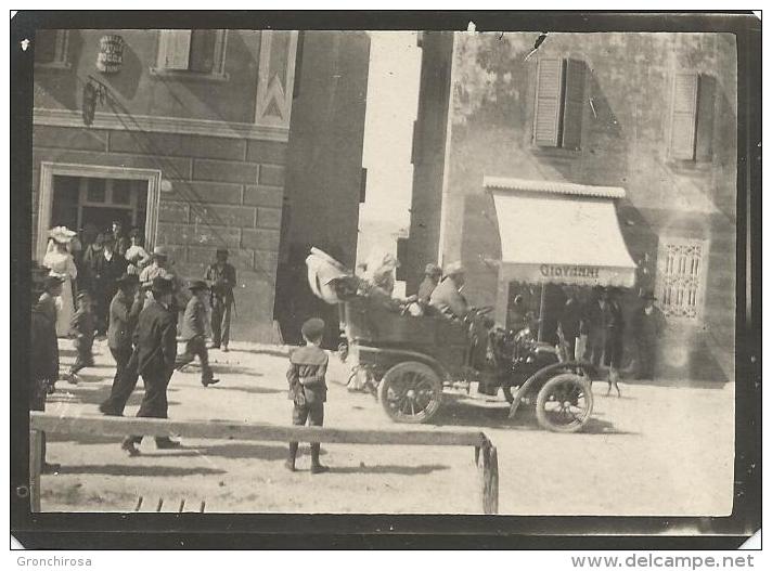 Zocca, Luglio 1905, Via Del Paese Con Auto D´epoca, Fotografia Originale D´epoca Cm. 9 X 6. - Modena