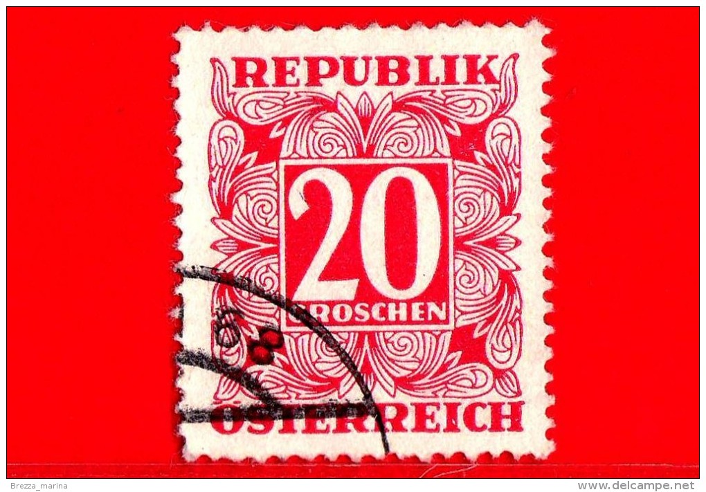 AUSTRIA - USATO - 1949 - Numero - Cifra - Sovrattassa - Postage Due - 20 - Taxe