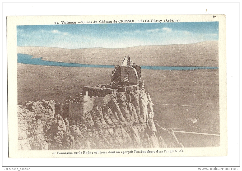 Cp, 07, Près De Saint-Péray, Valence, Ruines Du Château De Crussol - Saint Péray