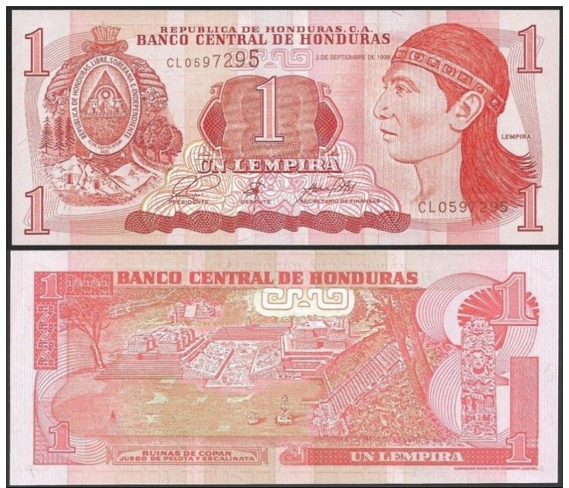 Honduras 1 LEMPIRA 1998 P 79b UNC - Honduras