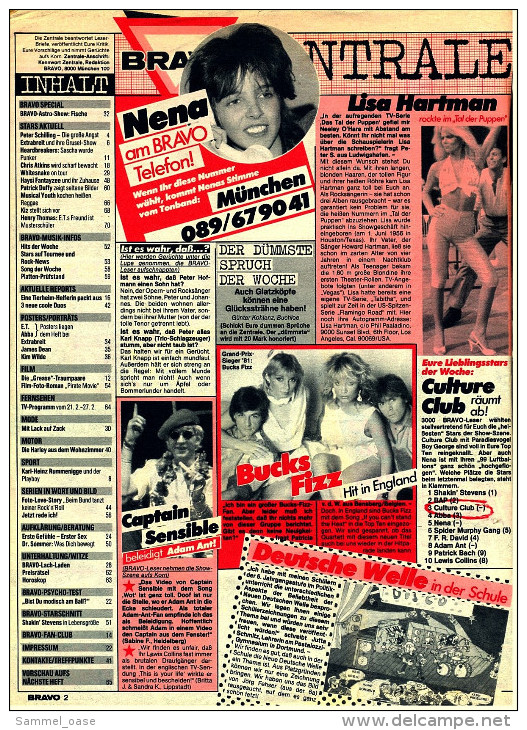 Bravo Zeitschrift Nr. 8 / 1983 Mit : Chris De Burgh  -  Peter Schilling  -  Extrabreit  -  Whitesnake - Enfants & Adolescents