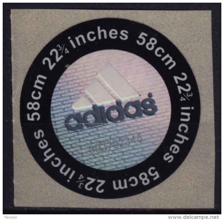 Adidas - Seal Of Original / Self Adhesive Label - Baseball Cap - 2010´s - Hologram Holography - Other & Unclassified