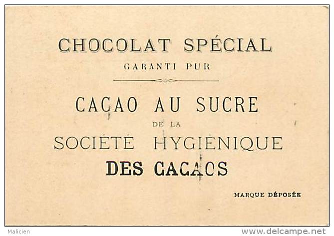 Chromo - Ref 565- Chromo Societe Hygienique Des Cacaos - Petite Menagere - Fond Dore - Chromo Bon Etat - - Autres & Non Classés