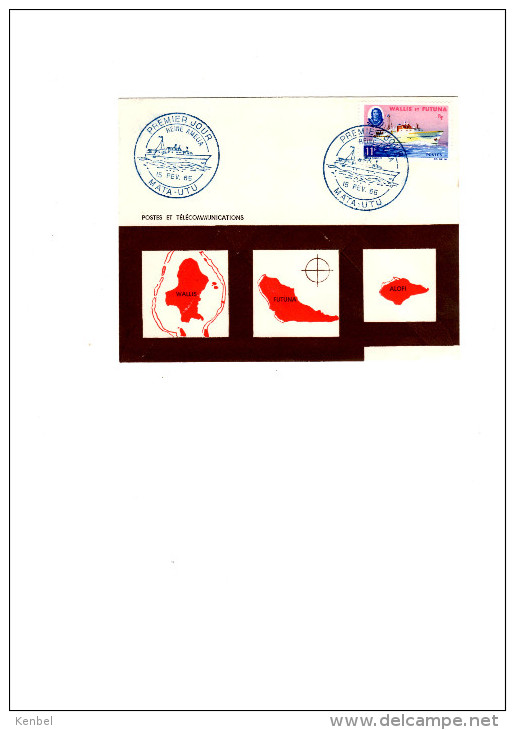 Enveloppe 1er Jour Parfait état 1965. Bateau Reine Amélia. Carte Des Iles Wallis Et Futuna - Briefe U. Dokumente