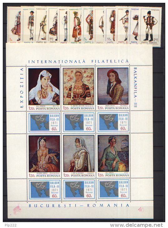 Romania 1968/86 Costumi / Costumes Collezione 9 Serie **/MNH VF - Sammlungen