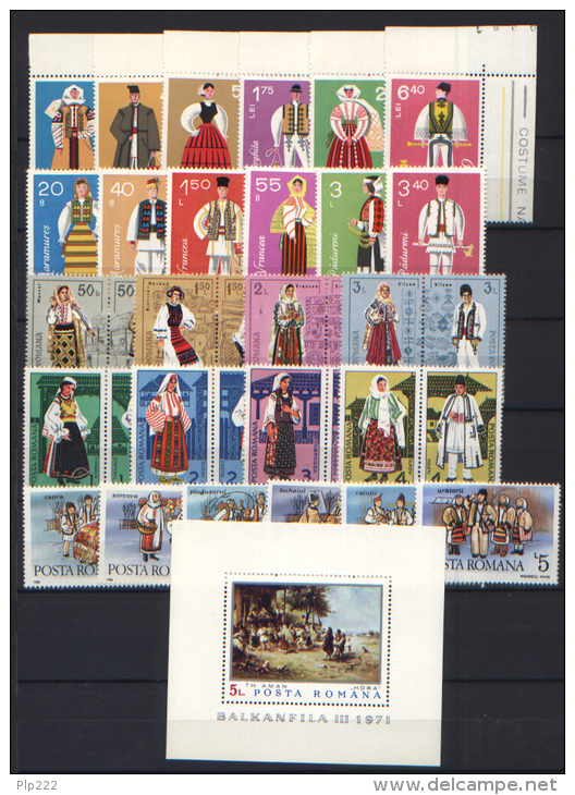 Romania 1968/86 Costumi / Costumes Collezione 9 Serie **/MNH VF - Sammlungen