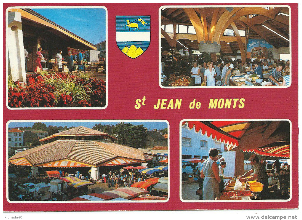 Cp , MARCHÉS , Le Marché Couvert à Saint-Jean-de-Monts - Mercati