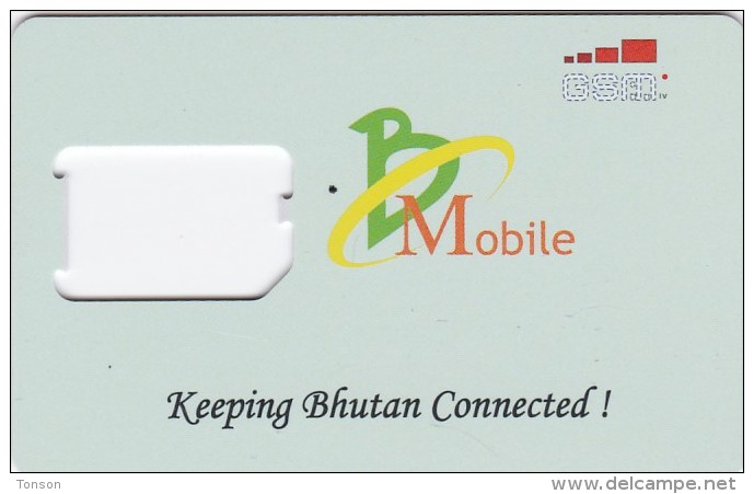 Bhutan, BM-GSM-0001, GSM Frame Without Chip, 2 Scans. - Bután