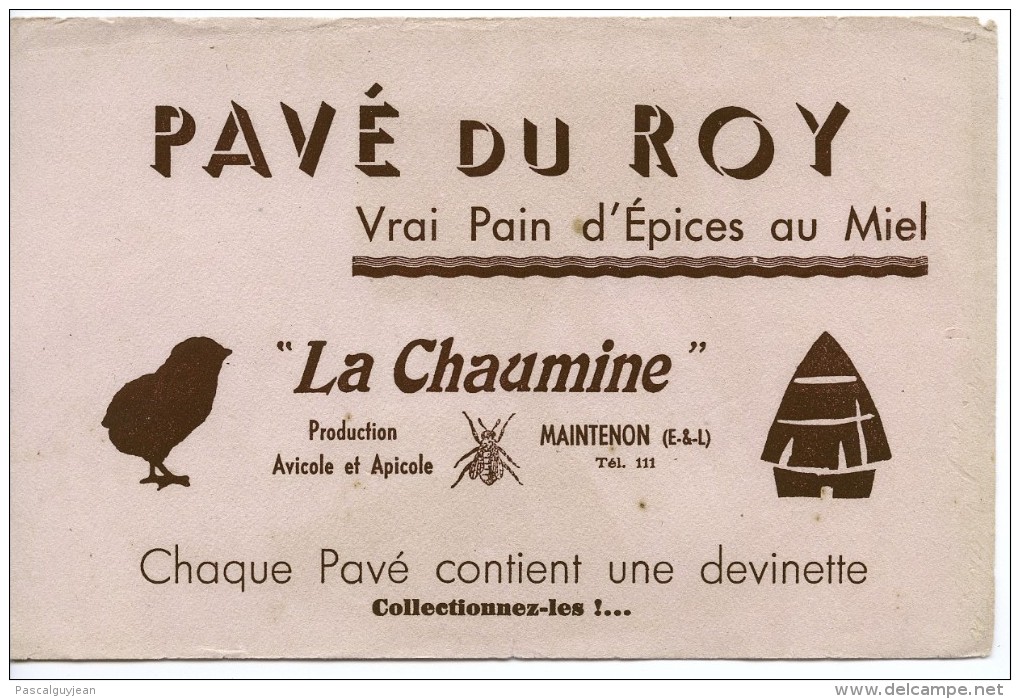 BUVARD PAIN D'EPICES PAVE DU ROY - MAINTENON - Pan De Especias