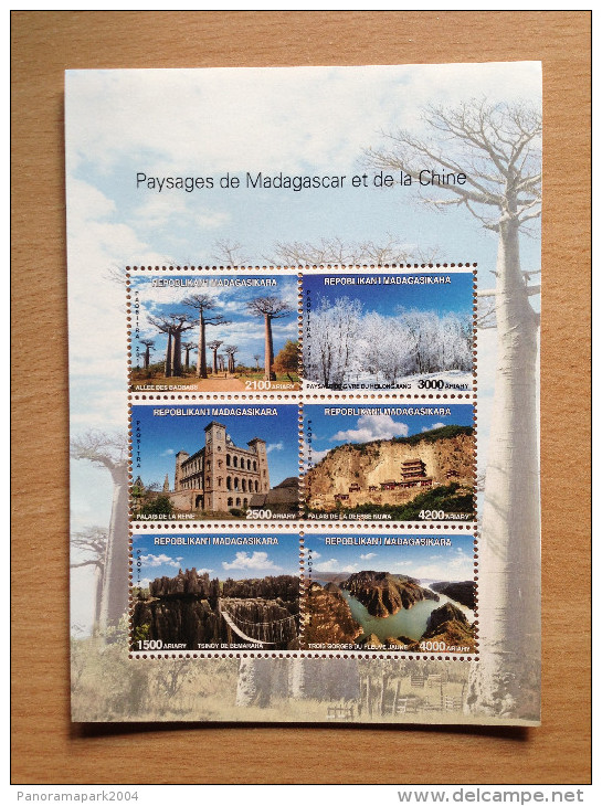 Madagascar Madagaskar 2014 Mi. 320 Chine Bloc Sheet Block China Joint Issue Tsingy Ranavalona Heilongjiang Trois Gorges - Blocks & Sheetlets