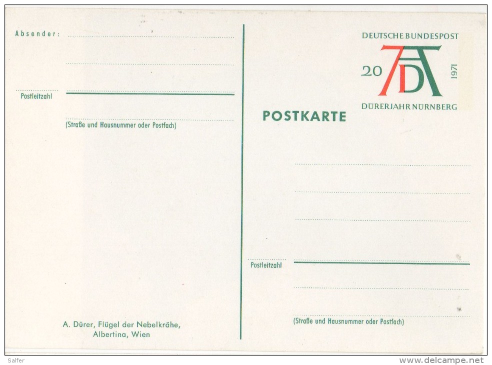 DEUTSCHLAND DDR 1971  DURERJAHR  POSTKARTE ** - Postcards - Mint