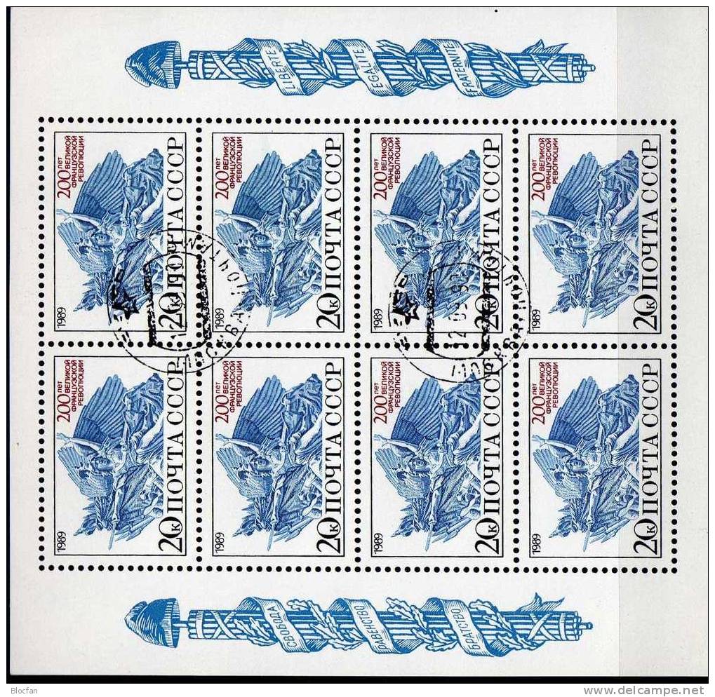 200 Jahre Revolution In France Ausstellung Paris 1989 SU USSR 5970 Kleinbogen O 15€ Historie Marseillaise Philexfrance - Used Stamps