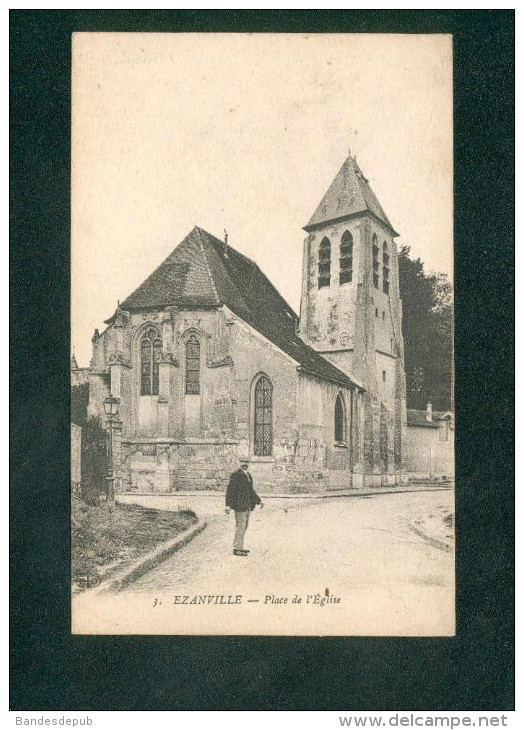 Ezanville (95) - Place De L' Eglise ( Animée  E. Le Deley ELD 3) - Ezanville