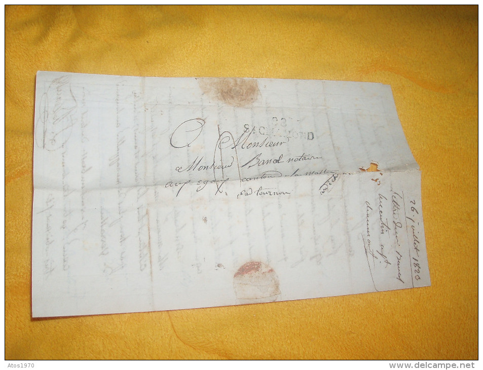 LETTRE ANCIENNE DE 1823. / ST CHAMOND AUX EGAUX ?. CANTON DE LAMASTRE / A ETUDIER MARQUE 88 ST CHAMOND + TAXE. - 1801-1848: Précurseurs XIX