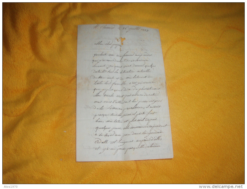 LETTRE ANCIENNE DE 1823. / ST CHAMOND AUX EGAUX ?. CANTON DE LAMASTRE / A ETUDIER MARQUE 88 ST CHAMOND + TAXE. - 1801-1848: Précurseurs XIX