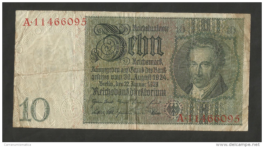 DEUTSCHLAND - Weimarer Republik - 10 Reichsmark (Berlin 1929) - 10 Mark