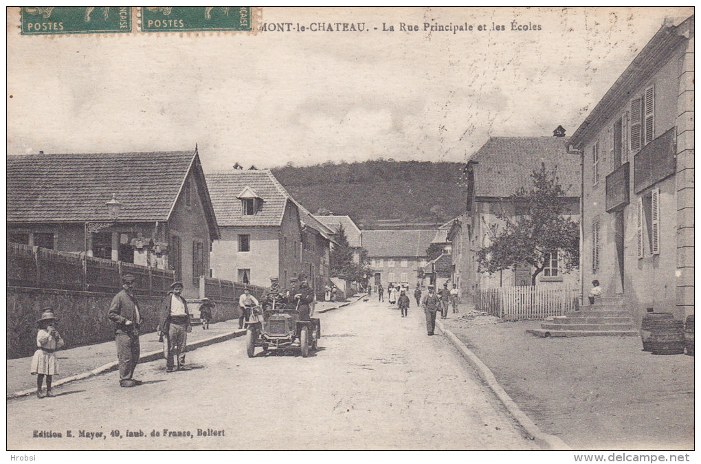 ROUGEMONT LE CHATEAU,  Les Ecoles Et La Rue Principale, Circulée - Rougemont-le-Château