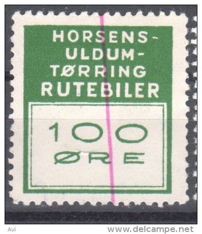 Denmark Local Railway  Post, Bus Ticket  Horsens Uldum 100 Oere Rutebiler Trains/Railways/Eisenbahn Marken - Trains