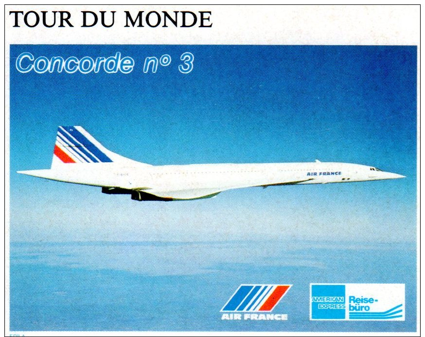 Concorde Autocollant Tour Du Monde 7,5X6 - 1960-.... Lettres & Documents