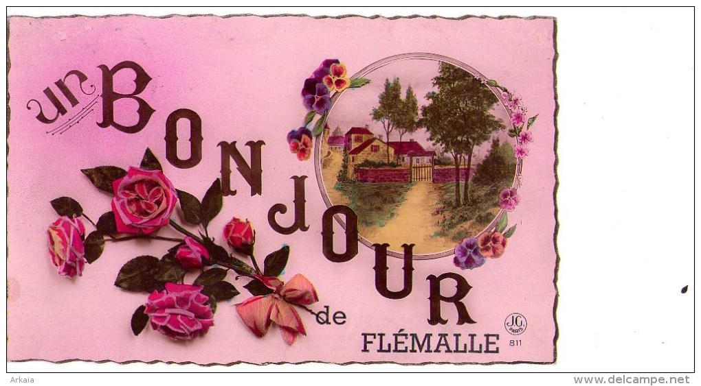 Flémalle : Un Bonjour De..... - Carte Couleur (écrite) - Flémalle