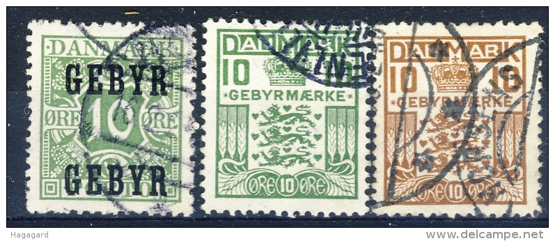 ##K160. Denmark 1923-30. GEBYR. Michel 14-16. Used(o) - Postage Due