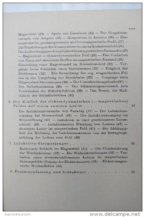 Dr.Friedrich Fehse "Neue Wege Zur Erkenntnis In Der Elektrizitätslehre", Elektr.Feld/Elektr.Strom/Magnet.Feld Von 1938 - Techniek