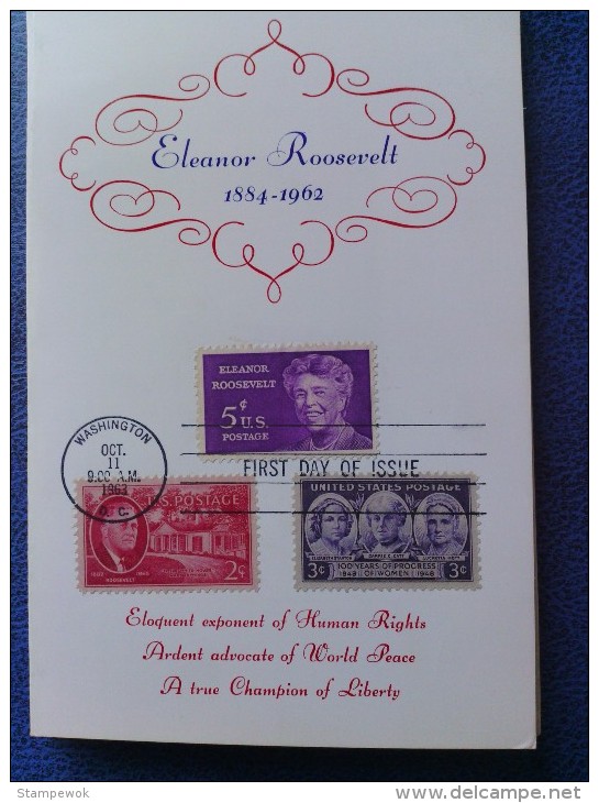 1963 USA Souvenir Folder FDC (Combo) Scott # 1236 Eleanor Roosevelt - 1961-1970