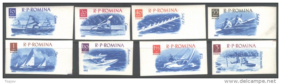 ROMANIA  -   SPORT  IMPERF.  -  ROWING, VOLEYBALL,SWIMING  - 1962  -  ** MNH - Ski Nautique