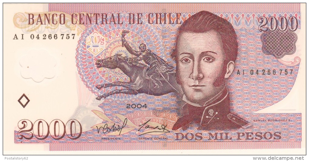 2000 Pesos Banco Central De Cile       Fds 2004 - Chile