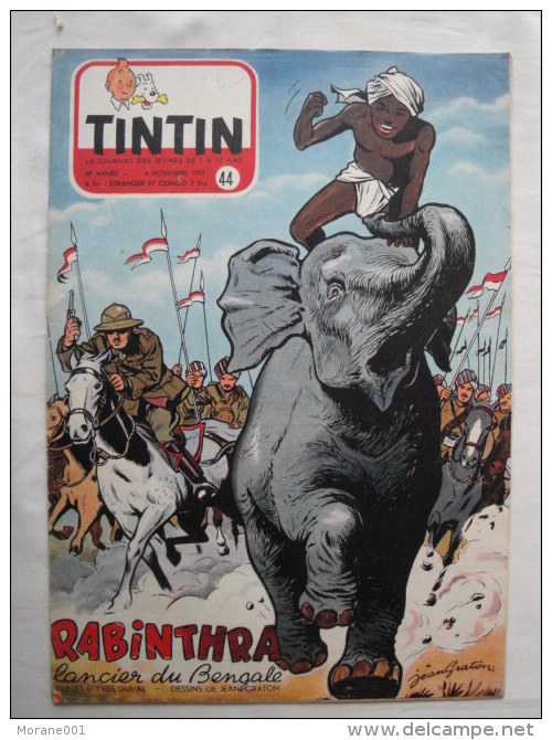 Tintin N° 44  De 1953  Couverture Et Histoire Complete De Graton Bon état - Tintin