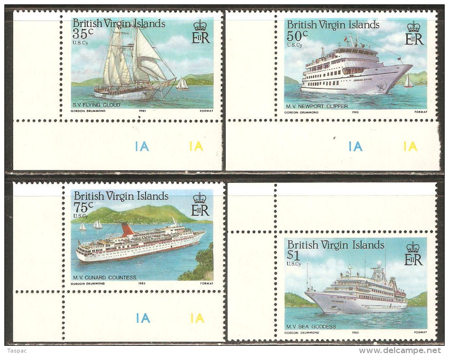British Virgin Islands 1986 Mi# 537-540 ** MNH - Ships - British Virgin Islands