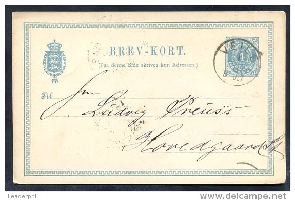 DENMARK VEILE TO HOVEDGAARD Postal Stationery NICE! - Briefe U. Dokumente