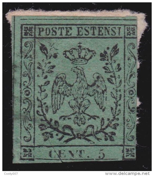 Italy Modena 1852 Eagle With Crown 5C Olive Green Mi.1Ib Used AM.295 - Modena