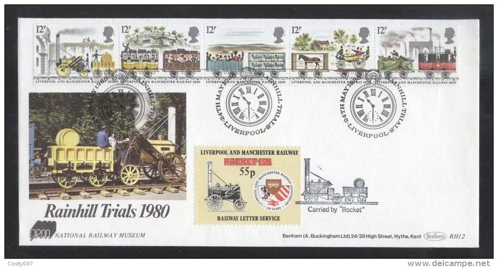 Great Britain 1980 Liverpool - Manchester Railway FDC K.389 - 1971-1980 Decimal Issues