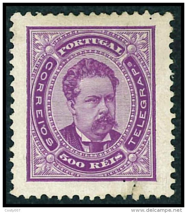 Portugal 1887 King Luis I 500R Violet With Tear Mi.64B K.12 1/2 MH AM.314 - Neufs