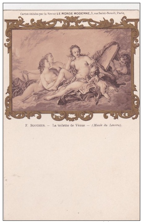 MUSEE DU LOUVRE  .F.BOUCHER   LA TOILETTE DE VENUS   C.P.A - Musées