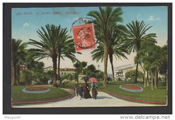 DF / 06 ALPES MARITIMES / NICE / LE  JARDIN PUBLIC / ANIMÉE / CIRCULÉE EN 1914 - Parcs Et Jardins