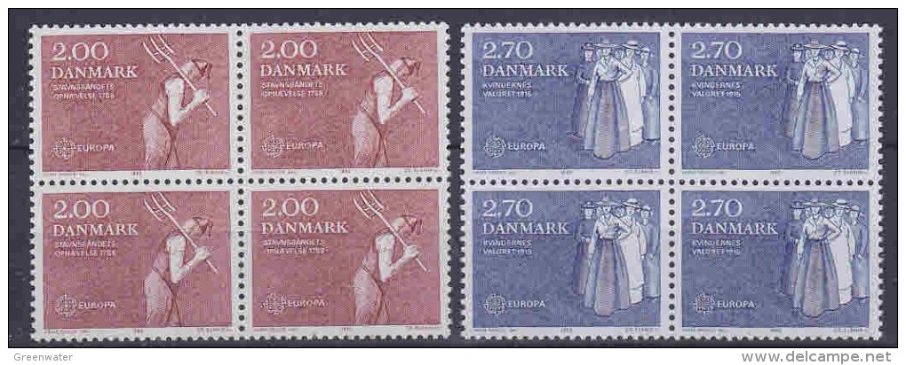 Europa Cept 1982 Denmark 2v Bl Of 4** Mnh (14008) - 1982