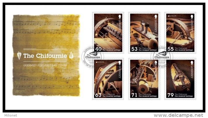 SALE!!! GUERNESEY GUERNSEY 2014 EUROPA MUSIC INSTRUMENTS - FDC First Day Cover Of 6 Stamps - 2014