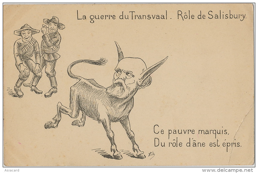 Boer War Guerre Transvaal Role De Salisbury Ane Donkey Art Card Victa - Afrique Du Sud