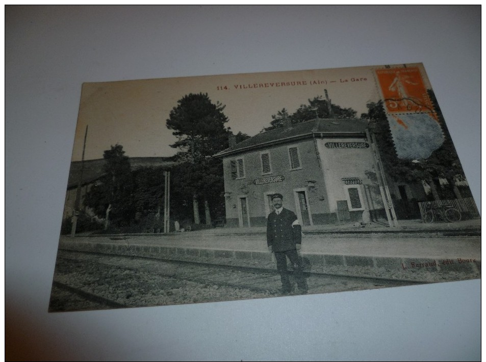 CPA 01 VILLEREVERSURE LA GARE 1928 - Non Classés