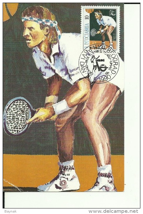 TENNIS  --  ATP TOUR UMAG, CROATIA  ---  1990  --  CARTE MAXIMUM - Jugoslawien