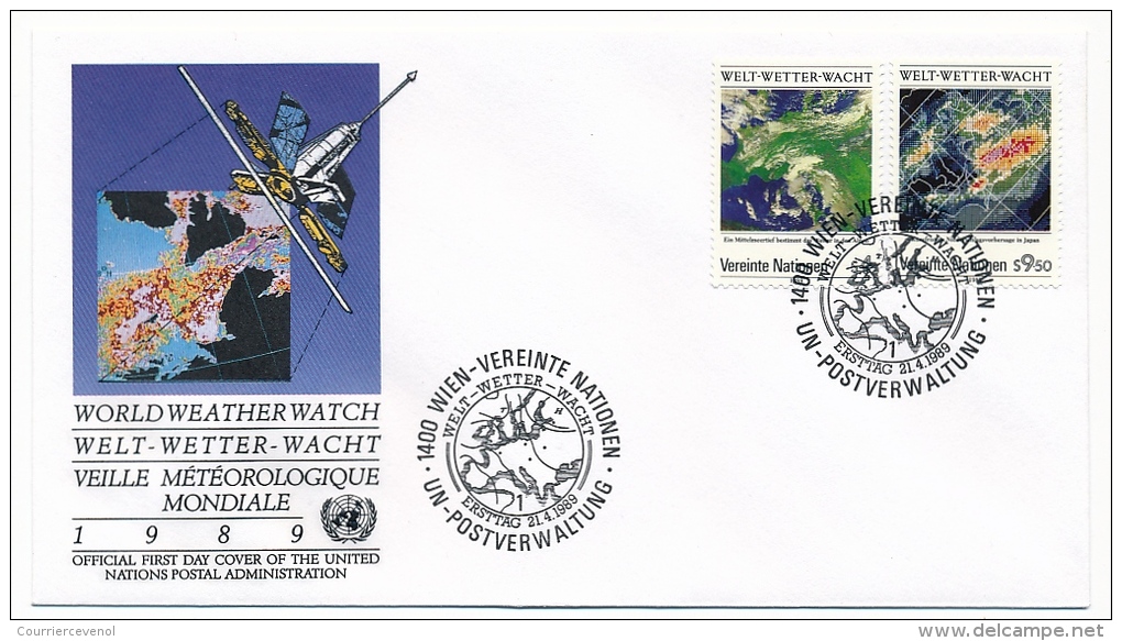 NATIONS UNIES ONU - 9 Enveloppes FDC - World Weather Watch - Veille Météorologique Mondiale - Milieubescherming & Klimaat